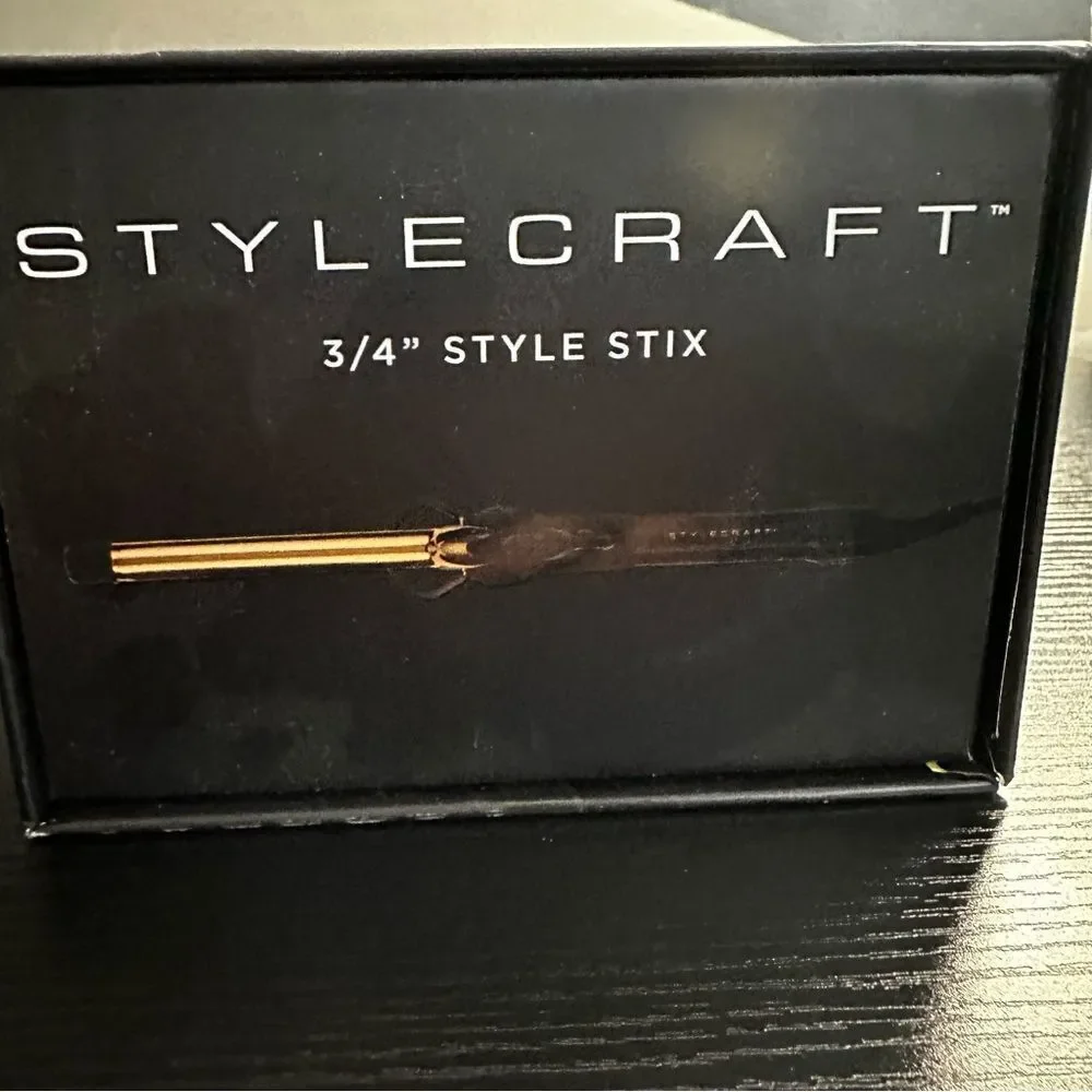STYLECRAFT 24K GOLD STYLE STIX - LONG BARREL SPRING CURLING IRON, 3/4”, NWT